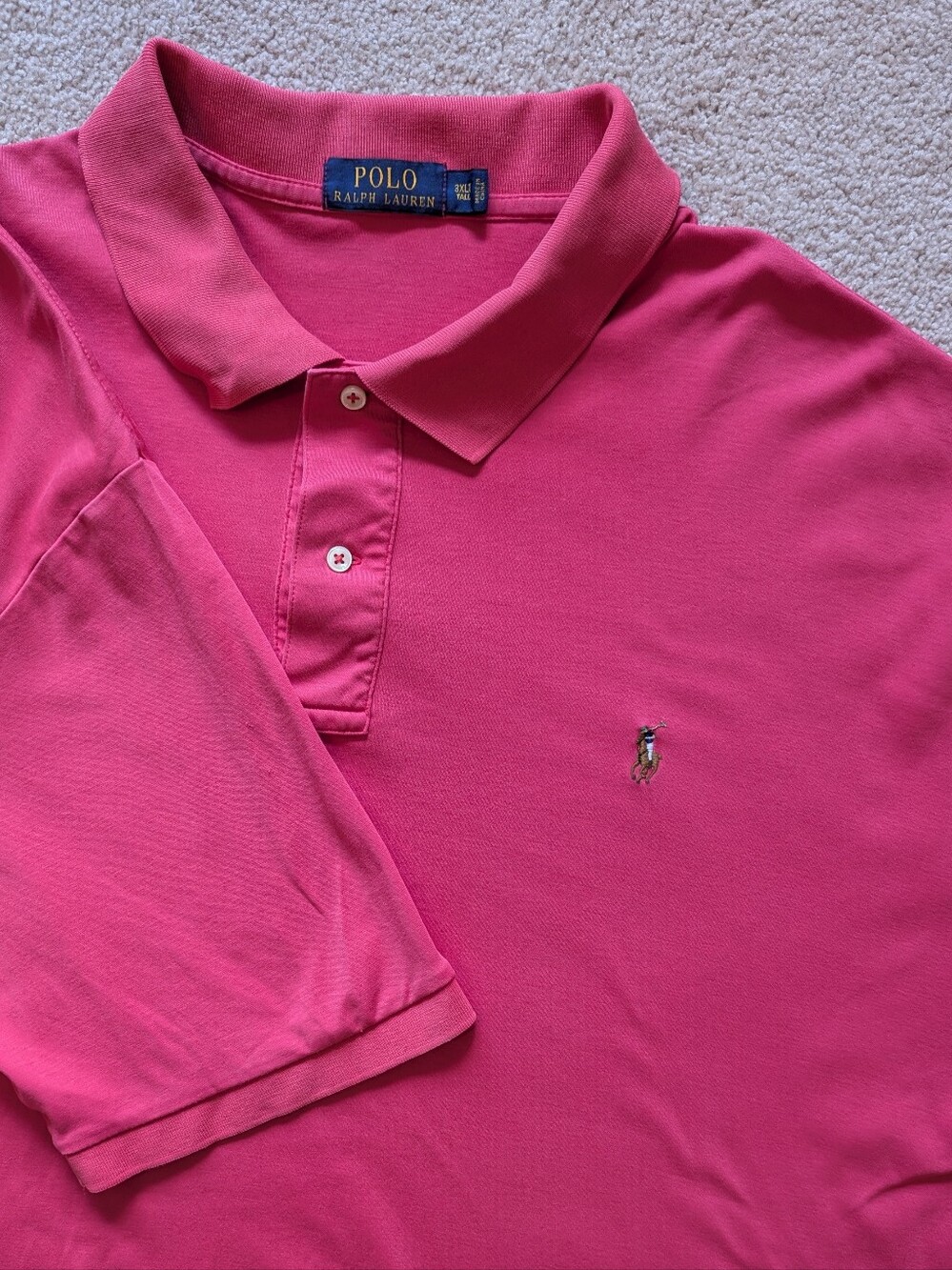 Polo Ralph Lauren Men's Coral Pink Short Sleeve Cotton Polo Shirt Sz 3XLT
